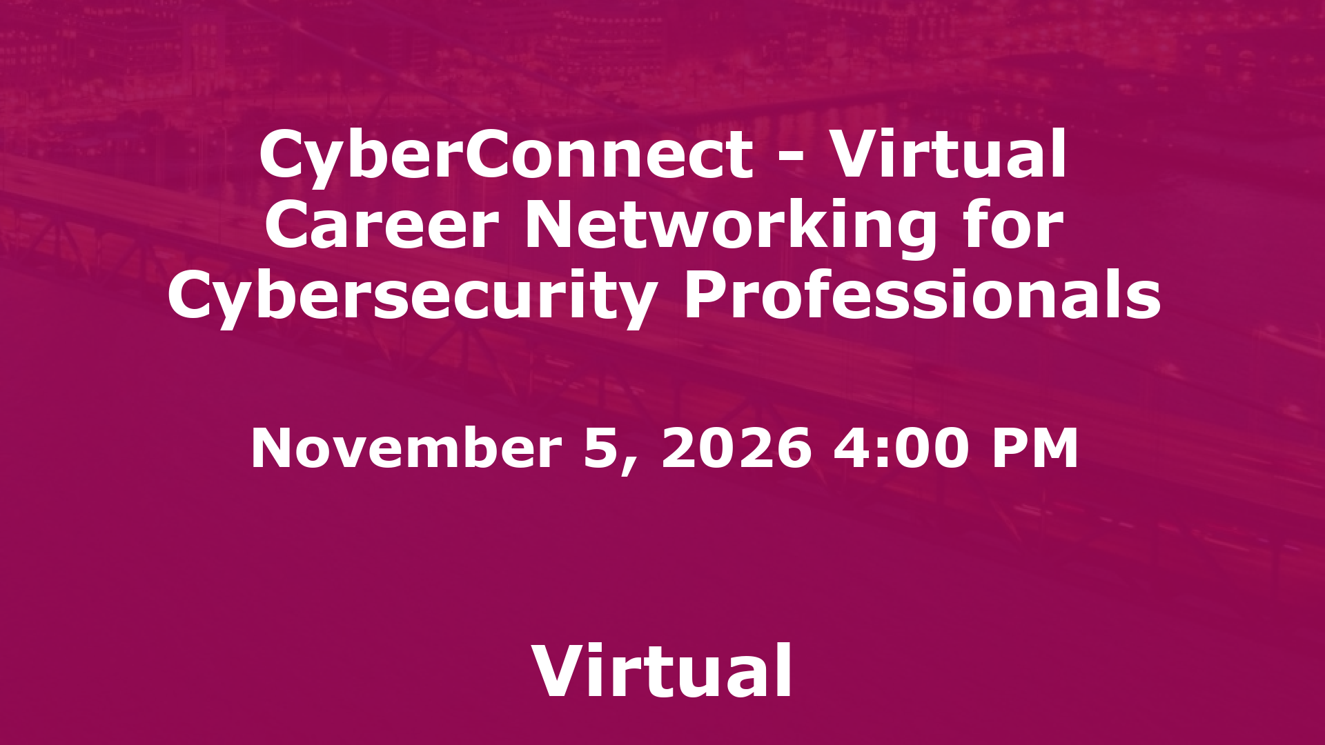 CyberConnect - Virtual Career Networking for Cybersecurity Professionals event image
